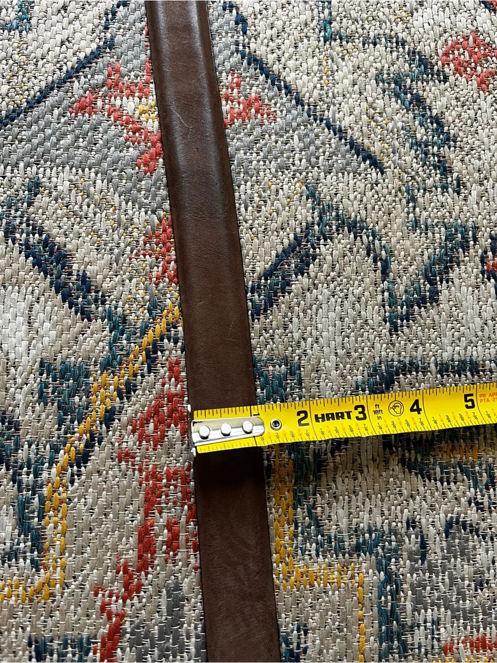 Martin Dingman Brown Leather Belt with Brass Buckle Size 34